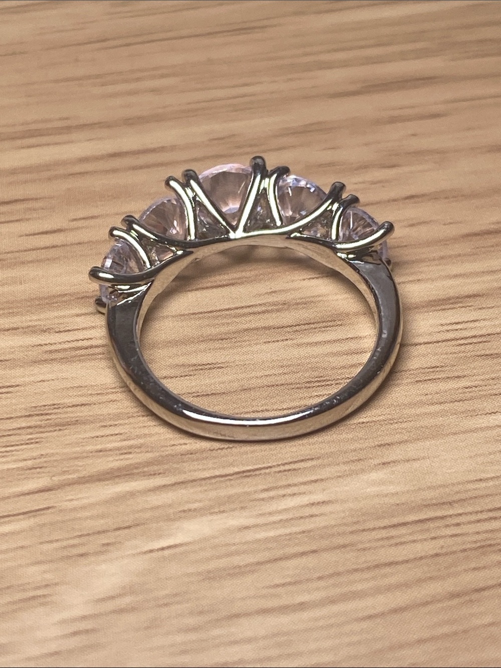 Sterling Silver Cubic Zirconia 5-Stone Ring - White - Picture 4 of 6